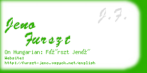 jeno furszt business card